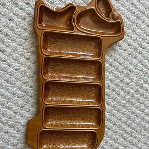 Vintage Brown Ceramic Serving Tray